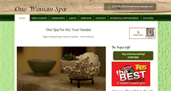 Desktop Screenshot of onewomanspa.com